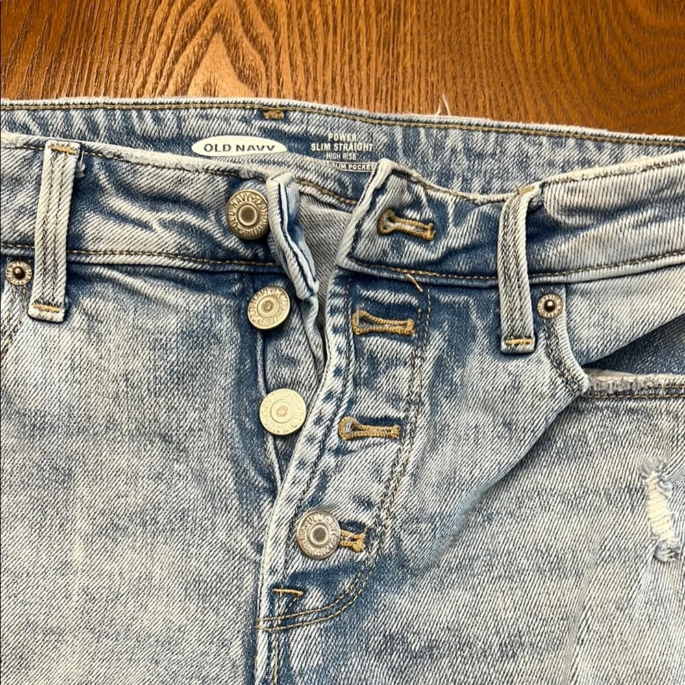 Light Blue Distressed Jeans - Picture 2 of 4